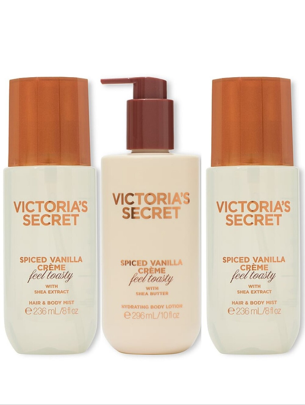 Victoria's Secret Spiced Vanilla Crème Lotion & Mist 3 Piece Set NEW RARE